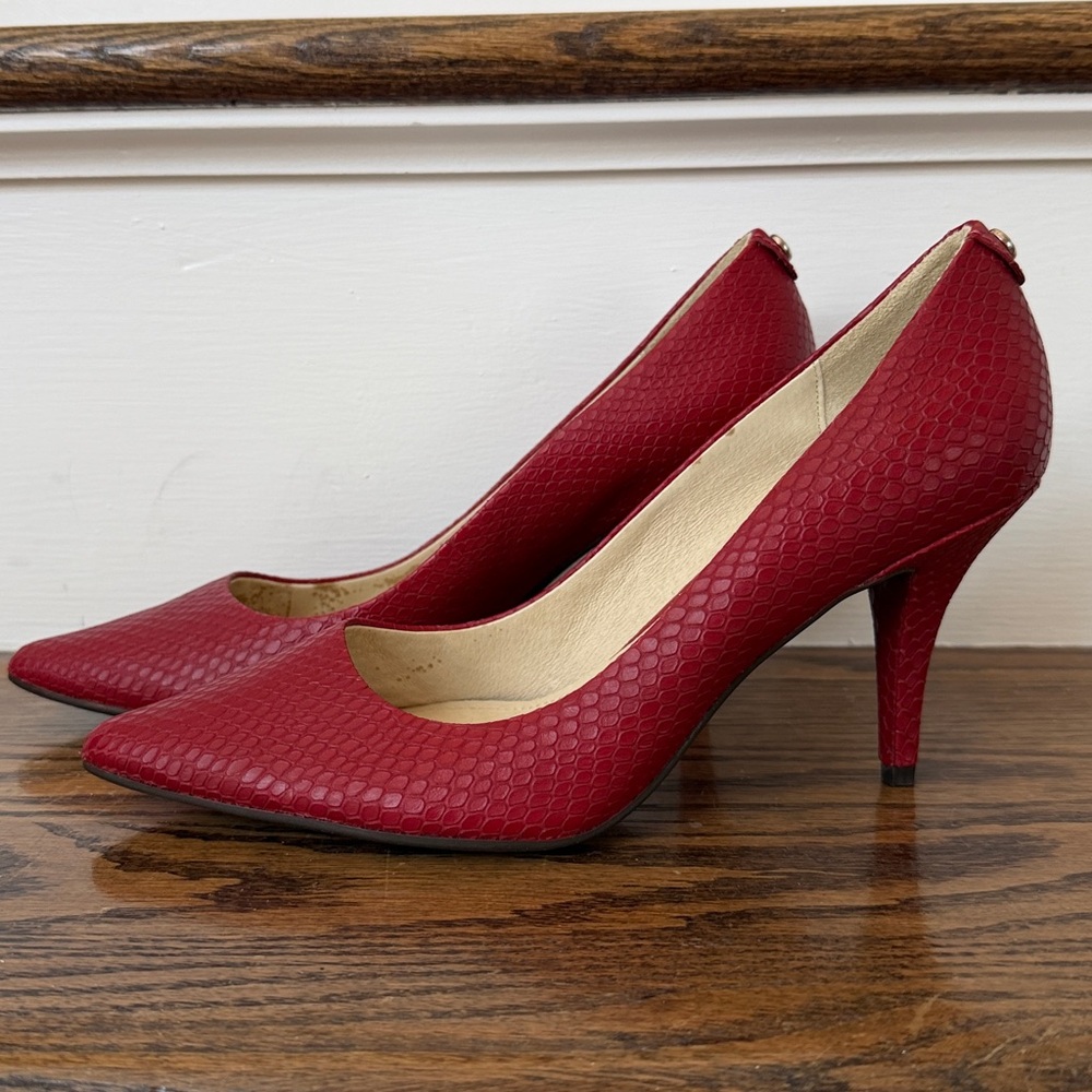 Michael Kors Red Textured Heels